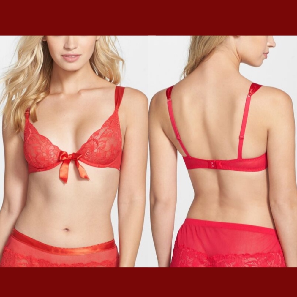 NWD COSABELLA x Erin Fetherston [ 32B‎ ] Unlined Lace Bralette in Red